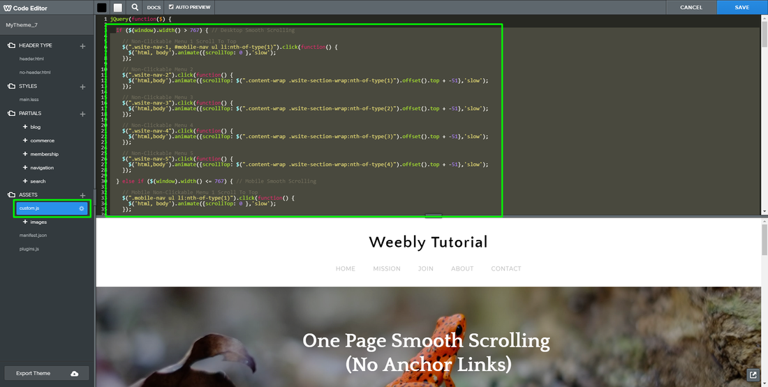 How To Make A One Page Smooth Scrolling Navigation​ (Without Anchor Links)  In Your Weebly Site​ - Editor Tricks